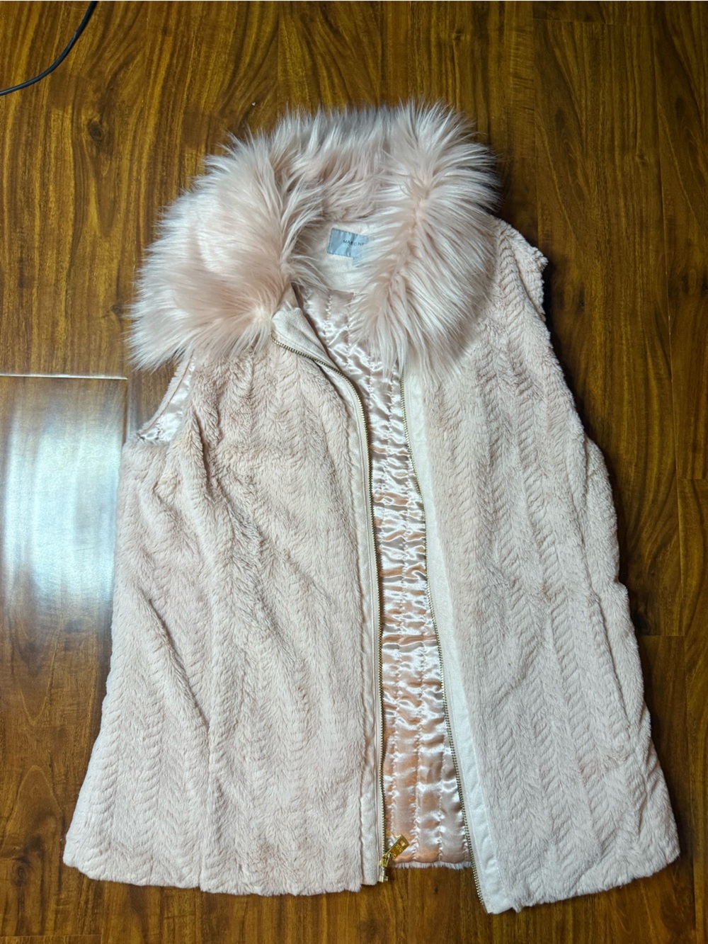 Marc New York by Andrew | Plush Faux-Fur Trim Robe Vest - Blush Pink